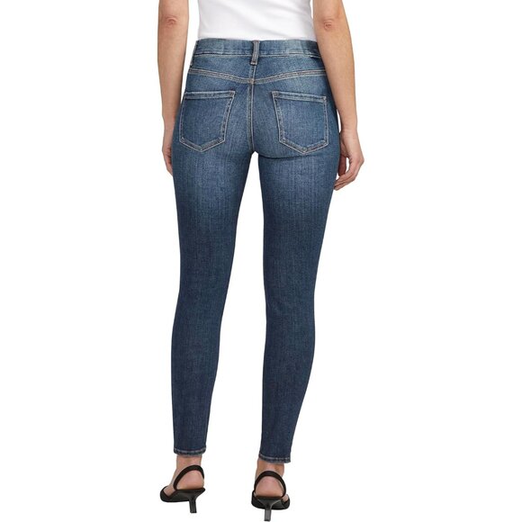 Women's Skinny Jeans Mid Rise Pull On Cotton Blend Blue Size 6 Short - Picture 3 of 4